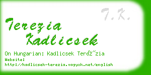 terezia kadlicsek business card